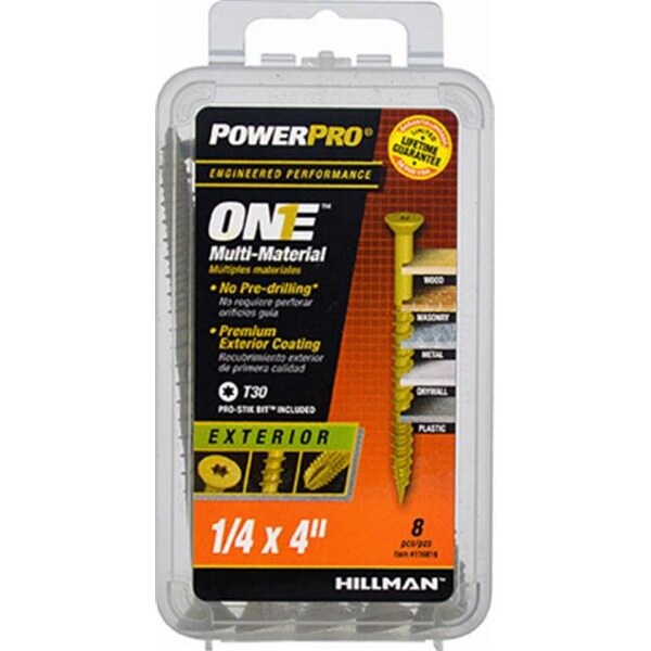 Thread Cutting Screw, 1/4" x 4 in, Bronze Epoxy Premium Coated Flat Head Torx Drive
